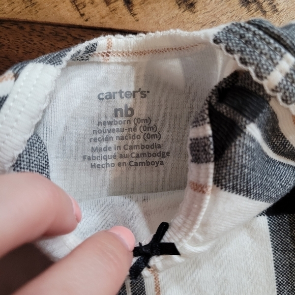 Plaid Carter's Newborn Onesie One Piece For Baby - Picture 3 of 4